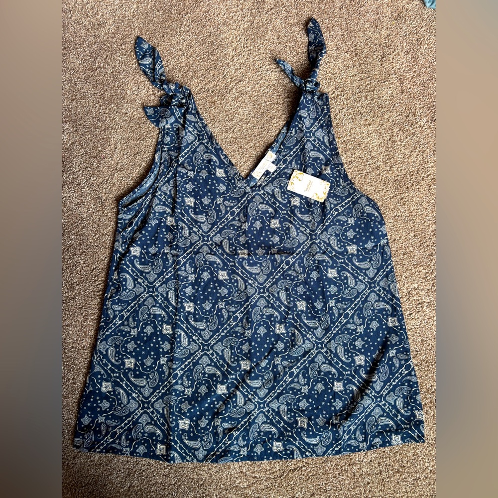 Suzanne Betro Paisley Tie Strap Tank
